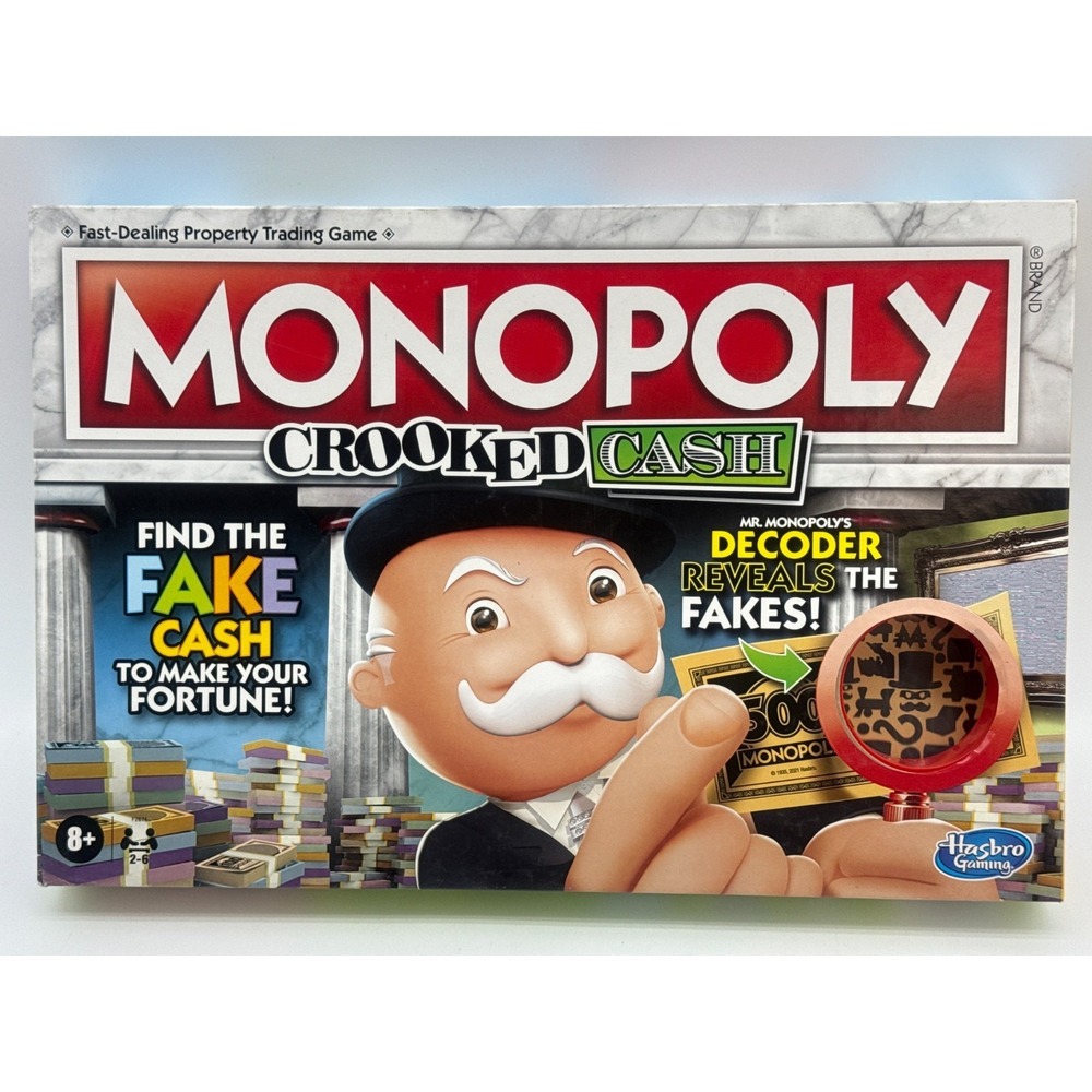 Monopoly Crooked Cash Board Game Hasbro Parker Brothers Complete Family Game
